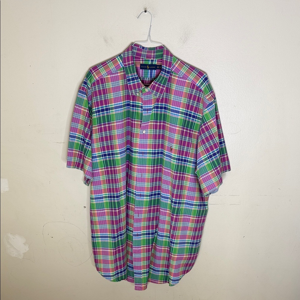 Ralph Lauren Men's Colorful Plaid Button Down Shirt Size 3XLT